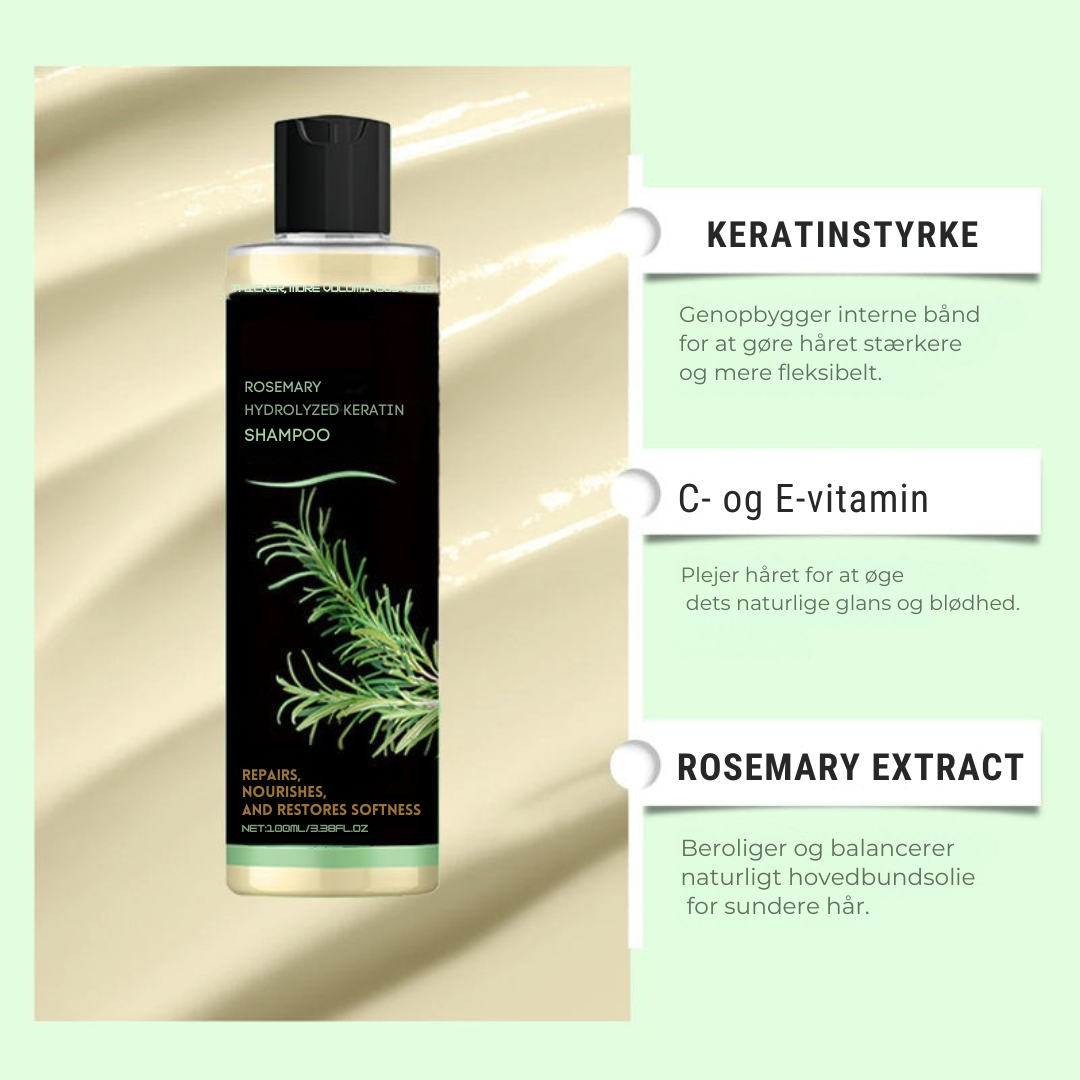 VækstShampoo | Rosmarin Hydrolyseret Keratin Shampoo
