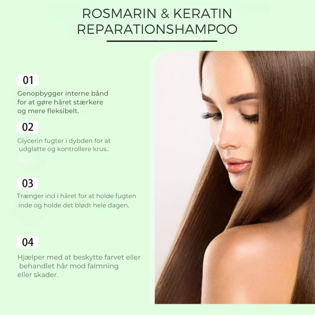VækstShampoo | Rosmarin Hydrolyseret Keratin Shampoo